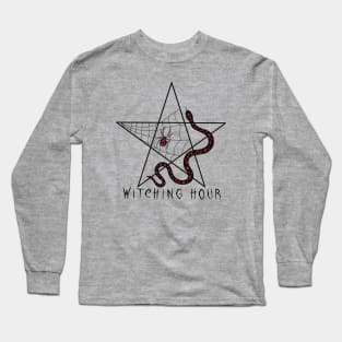 The Witching Hour Pentagram with Snake and Spider Long Sleeve T-Shirt